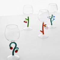 Stemmed Glass Raspberry cherries strawberry